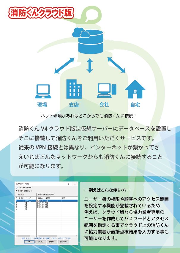 消防くんＶ４オプション、その他消防設備関連業務向け製品